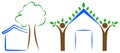 Home tree logo Royalty Free Stock Photo