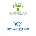 Home tree people community nonprofit logo design Royalty Free Stock Photo