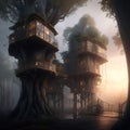 Home Among the Trees, Living in a Self-Made Tree House, generative ai