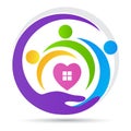 Home for charity love trust hope people senior care logo Royalty Free Stock Photo