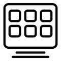 Home tv set icon outline vector. Remote video smart Royalty Free Stock Photo
