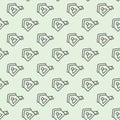Home user and mouse cursor line seamless pattern, remote work theme. Vector graphics. User house with mouse pointer sign