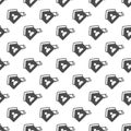 Home user and mouse cursor solid seamless pattern, remote work theme. Vector graphics. User house with mouse pointer
