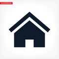 Home vector image to be used in web applications, mobile applications and print media. Abstract house logo design template. Royalty Free Stock Photo