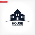 Home vector image to be used in web applications, mobile applications and print media. Abstract house logo design template. Royalty Free Stock Photo