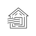 Home ventilation color line icon. Editable stroke.