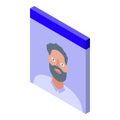 Home video call icon, isometric style Royalty Free Stock Photo