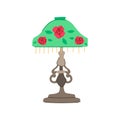 home vintage table lamp cartoon vector illustration Royalty Free Stock Photo