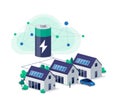 Home virtual power plant with battery energy storage and solar panels and electric car charging