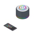 Home voice controlled smart speaker and smartphone isometric icon Royalty Free Stock Photo