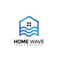 Home Wave Logo Design. Creative Idea logos designs Vector illustration template