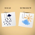 Home weather forecast for stickers Royalty Free Stock Photo