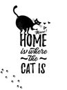 Home Is Where The Cat Is. Inspirational vector Typography. poster.