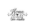 Home is where love resides vector, wording design,