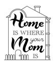 Home is where your Mom is in house frame lettering poster