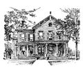 Home of William McKinley vintage illustration