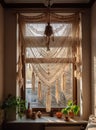The home window has a large tassel rope hanging from top