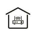 Home wireless router, internet access, modern technology, easy setup, reliable signal. Vector illustration. EPS 10.