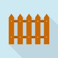 Home wood fence icon, flat style