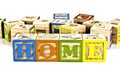 Home word on wooden block letters