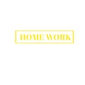 HOME WORK yellow stamp on white