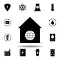 home, world icon . Set of alternative energy illustrations icons. Can be used for web, logo, mobile app, UI, UX