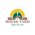 Home yard illustration logo in the forest Royalty Free Stock Photo