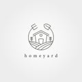 Home yard landscape garden logo vector design, farmhouse minimal logo design Royalty Free Stock Photo