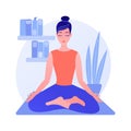 Home yoga abstract concept vector illustration.