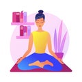 Home yoga abstract concept vector illustration.