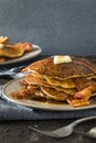 Homeade Sweet Bacon Pancakes Royalty Free Stock Photo