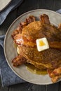Homeade Sweet Bacon Pancakes Royalty Free Stock Photo