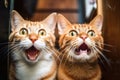 Homebound Cats\' Expressions of Surprise in Close-Up