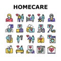 Homecare Services Collection Icons Set Vector