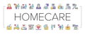 Homecare Services Collection Icons Set Vector .