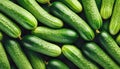 Homegrown organic cucumber, top view, generative ai