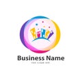 Colorful business home icon design