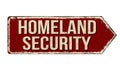 Homeland security rusty metal sign