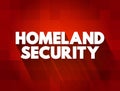 Homeland Security text quote, concept background