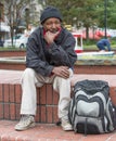 Homeless african american man Royalty Free Stock Photo