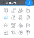 Homeless assistance - modern line design style icon set