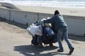 Homeless at the Beach Royalty Free Stock Photo