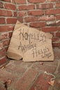 Homeless Cardboard Panhandling Sign