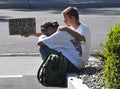 Homeless Couple Royalty Free Stock Photo