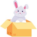 Homeless Eared Hare in Cardboard Box Concept