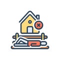 Color illustration icon for Homeless, unsheltered and poor