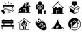 Homeless Icon Set Solid Style Collection representing housing insecurity and social support suitable for nonprofit organizations Royalty Free Stock Photo