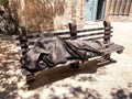 The Homeless Jesus and the Santa Anna Church in Barcelona