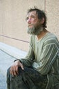 Sad homeless man in depression Royalty Free Stock Photo