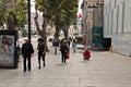 A homeless man begging in Rustaveli Avenue in Tbilisi, Georgia